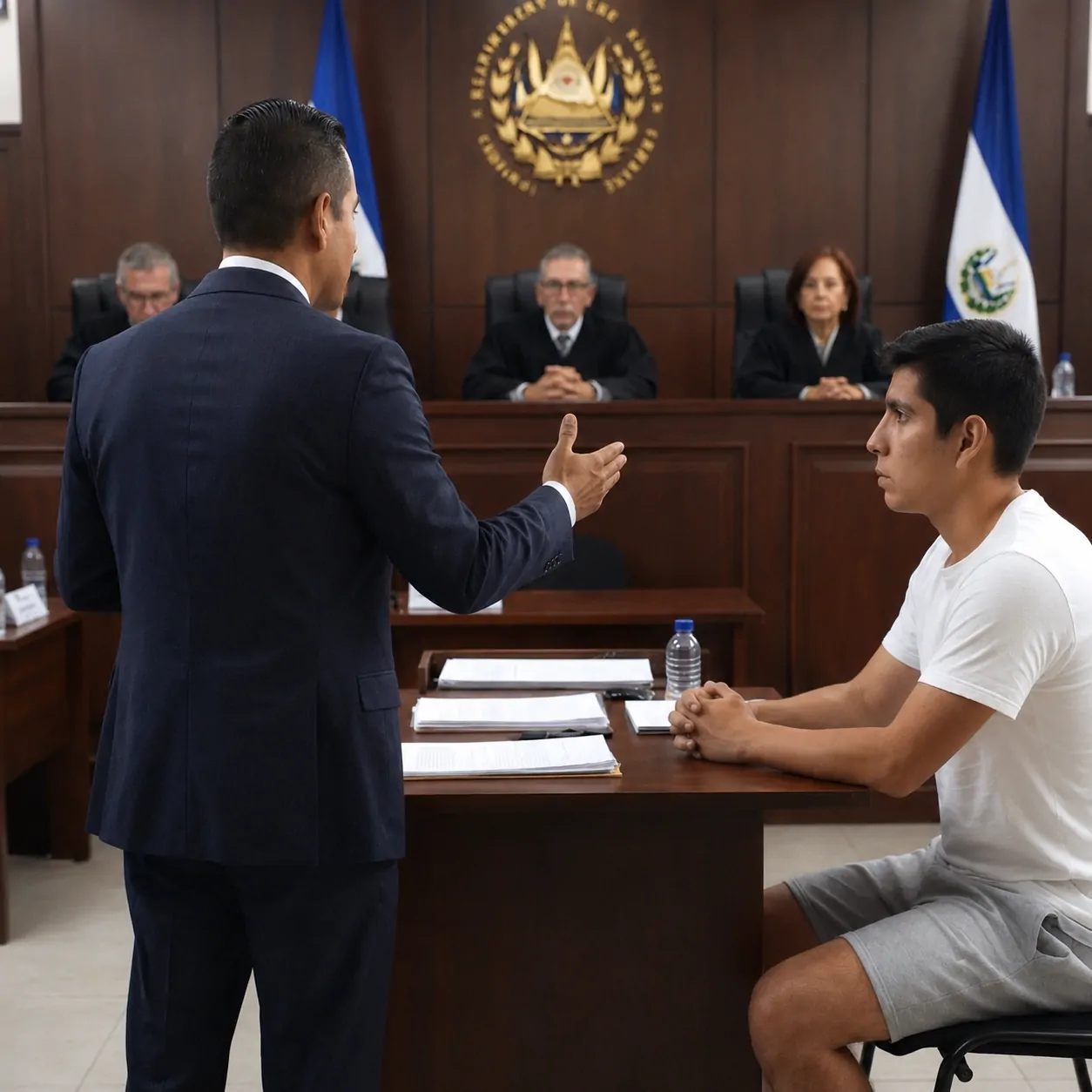 defensa-penal Abogado penalista ejerciendo defensa en audiencia de proceso penal en El Salvador