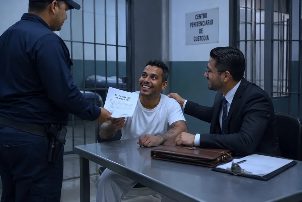cliente satisfecho con abogado en carcel por recurso de apelacion